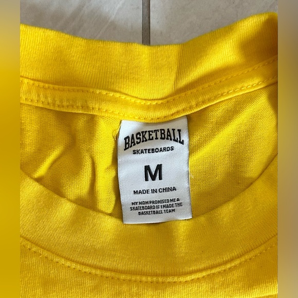 Basketball Skateboards Long Sleeve T-shirt - Yellow / Black, Medium - Picture 6 of 6
